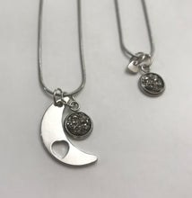 Load image into Gallery viewer, “Love You to the Moon and Back” Mother-Daughter Necklace Set (Stainless Steel)