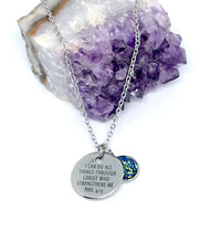 Load image into Gallery viewer, “I Can Do All Things Through Christ Who Strengthens Me” 3-in-1 Necklace (Stainless Steel)