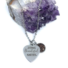 Load image into Gallery viewer, "Strong Beautiful Worthy" 3-in-1 Necklace (Stainless Steel)