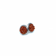 Load image into Gallery viewer, 8mm Pumpkin Spice Latte Druzy Studs