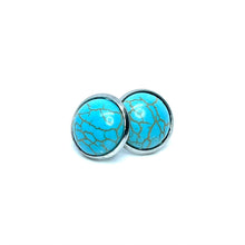 Load image into Gallery viewer, 12mm Turquoise Studs