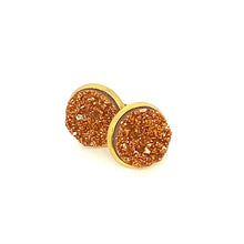 Load image into Gallery viewer, 12mm Pumpkin Spice Latte Druzy Studs