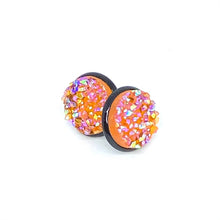 Load image into Gallery viewer, 12mm Orange Creamsicle Druzy Studs