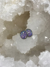 Load image into Gallery viewer, 8mm Purple Druzy Studs