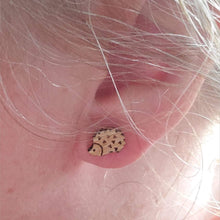 Load image into Gallery viewer, Wooden Hedgehog Studs (Stainless Steel)
