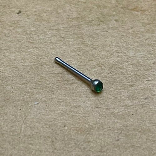 Emerald Crystal Nose Stud (Surgical Steel)