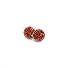 Load image into Gallery viewer, 10mm Pumpkin Spice Latte Druzy Studs
