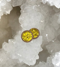 Load image into Gallery viewer, 8mm Sunshine Yellow Druzy Studs