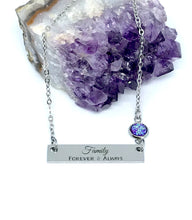 Load image into Gallery viewer, Family Necklace with One Birthstone (Stainless Steel)