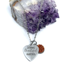 Load image into Gallery viewer, "Strong Beautiful Worthy" 3-in-1 Necklace (Stainless Steel)