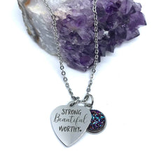 Load image into Gallery viewer, "Strong Beautiful Worthy" 3-in-1 Necklace (Stainless Steel)