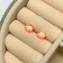 Load image into Gallery viewer, 6mm Peach Faux Opal Studs