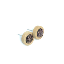Load image into Gallery viewer, 8mm Chocolate Druzy Studs