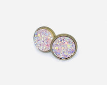 Load image into Gallery viewer, 10mm Light Pink Druzy Studs