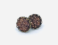 Load image into Gallery viewer, 10mm Chocolate Druzy Studs