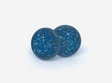 Load image into Gallery viewer, 10mm Denim Blue Druzy Studs