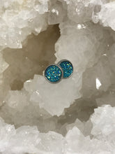 Load image into Gallery viewer, 8mm Lake Blue Druzy Studs