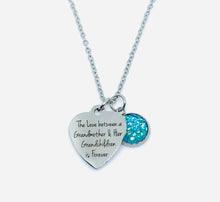 Load image into Gallery viewer, “The Love Between a Grandmother and her Grandchildren is Forever” Necklace (Stainless Steel)