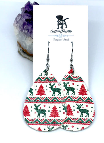 North Pole Leather Drop Earrings