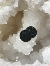 Load image into Gallery viewer, 12mm Black Druzy Studs