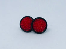 Load image into Gallery viewer, 10mm Red Druzy Studs