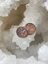 Load image into Gallery viewer, 12mm Light Pink Druzy Studs
