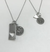 Load image into Gallery viewer, “Elegant Heart” Mother-Daughter Necklace Set (Stainless Steel)