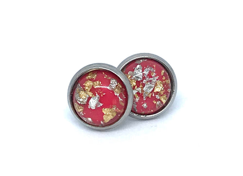 10mm Red Foil Studs (Stainless Steel)
