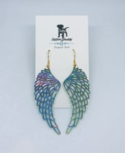 Load image into Gallery viewer, Rainbow Angel Wing Drop Earrings (Surgical Steel)