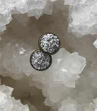 Load image into Gallery viewer, 12mm Silver Druzy Studs