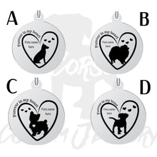 Load image into Gallery viewer, Personalized "Forever in my Heart" Memorial Dog Keychain