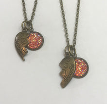 Load image into Gallery viewer, Shared Heart Mother-Daughter Necklace Set (Antique Bronze)