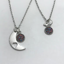 Load image into Gallery viewer, “Love You to the Moon and Back” Mother-Daughter Necklace Set (Stainless Steel)