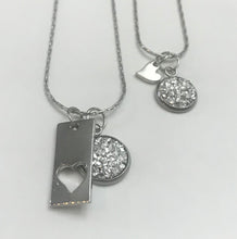 Load image into Gallery viewer, “Elegant Heart” Mother-Daughter Necklace Set (Stainless Steel)