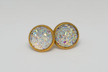 Load image into Gallery viewer, 10mm White Druzy Studs