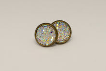 Load image into Gallery viewer, 10mm White Druzy Studs