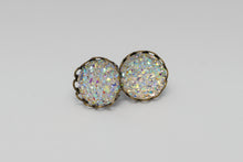 Load image into Gallery viewer, 10mm White Druzy Studs