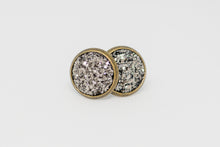 Load image into Gallery viewer, 10mm Gunmetal Druzy Studs