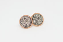 Load image into Gallery viewer, 10mm Gunmetal Druzy Studs