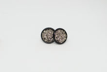 Load image into Gallery viewer, 10mm Gunmetal Druzy Studs