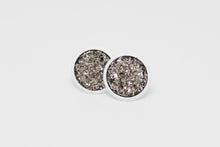 Load image into Gallery viewer, 10mm Gunmetal Druzy Studs