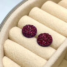 Load image into Gallery viewer, 10mm Sangria Shimmer Druzy Studs