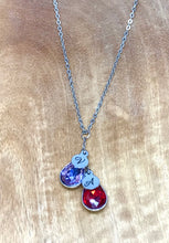 Load image into Gallery viewer, Raindrop Birthstone Family Necklace with Initials