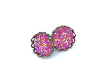 Load image into Gallery viewer, 10mm Pink Druzy Studs