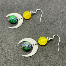 Load image into Gallery viewer, Earth Moon Sun Drop Earrings