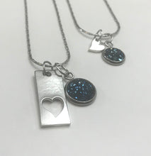 Load image into Gallery viewer, “Elegant Heart” Mother-Daughter Necklace Set (Stainless Steel)