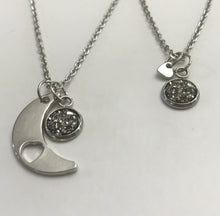 Load image into Gallery viewer, “Love You to the Moon and Back” Mother-Daughter Necklace Set (Stainless Steel)