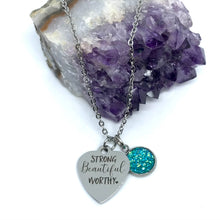 Load image into Gallery viewer, "Strong Beautiful Worthy" 3-in-1 Necklace (Stainless Steel)