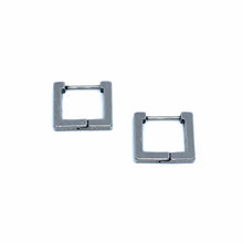 Load image into Gallery viewer, Square Sleeper Hoop Earrings (Stainless Steel)
