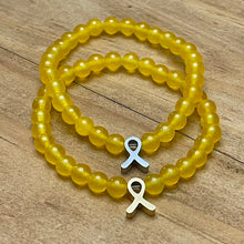 Load image into Gallery viewer, 6mm Childhood Cancer Research Gemstone Bracelet